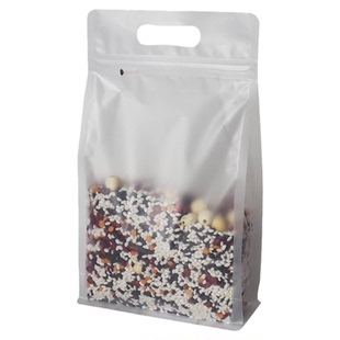 八边封自立袋透明食品包装袋杂粮自封袋花茶叶加厚密封红枣塑料袋
