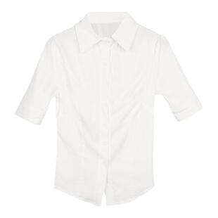 修身气质制服职业装白衬衫短袖女夏季ol工作服衬衣包臀裙前台套装