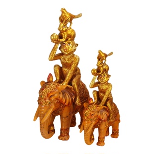 和睦四瑞摆件藏传密宗象宝佛前供奉吉祥四瑞供奉居家创意四兽摆件
