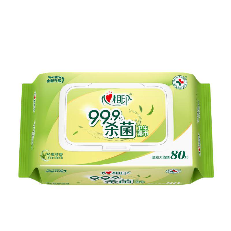 心相印经典茶香湿巾80抽加厚大包