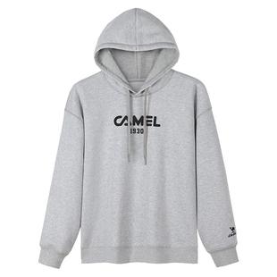 骆驼女装加绒连帽卫衣2025秋冬新款保暖学生百搭休闲套头长袖上衣