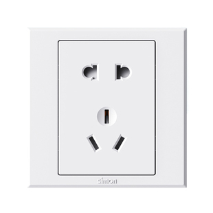 西蒙开关插座E3系列雅白色家用暗装墙壁电源86型带开关面板5五孔