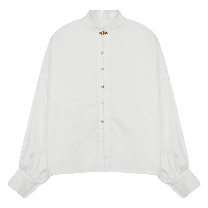 云涧山【白露】改款国风新中式白色衬衫可搭配马面裙的上衣女春秋