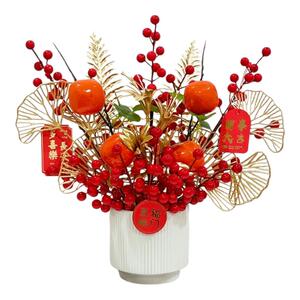 鸿运发财果桌面摆放花仿真花套装
