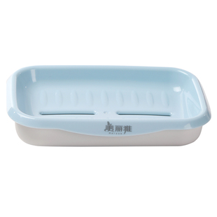 美丽雅皂盒家用加大肥皂盒双层沥水塑料吸盘式香皂盒浴室放透明皂