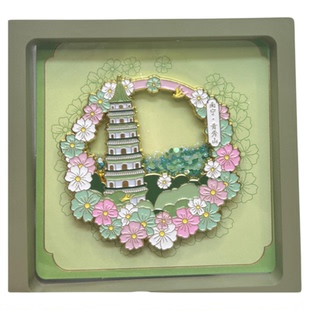 南宁文创青秀山金属流沙冰箱贴高颜值旅游景点纪念品收藏品伴手礼