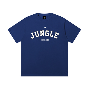 丛林老虎经典复古logo短袖t恤男美式潮牌休闲oversize重磅半袖女