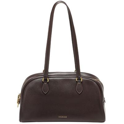 百丽包包女2025新款反绒麂皮通勤大号单肩保龄球波士顿包BL862DX5