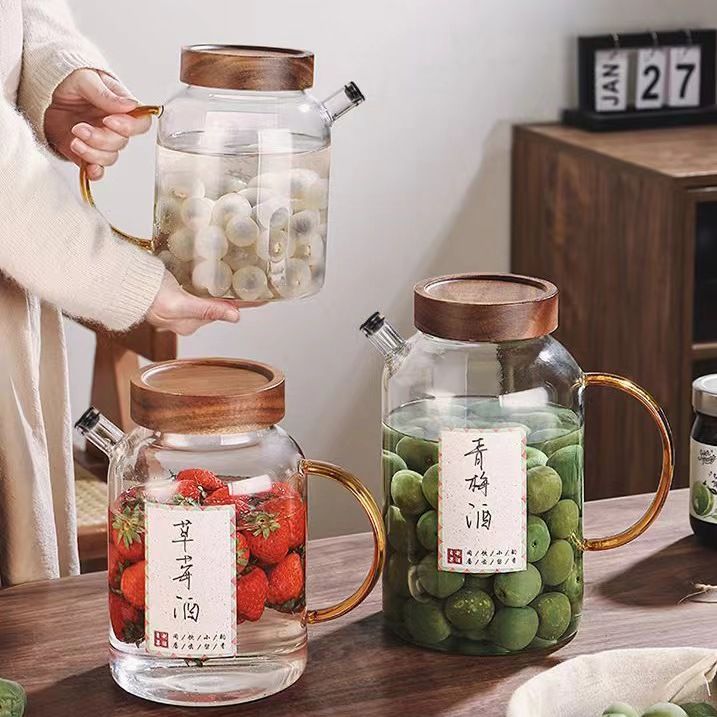 青梅杨梅高硼硅酒瓶酿酒罐空瓶密封酒坛子酒桶高档泡酒玻璃瓶专用