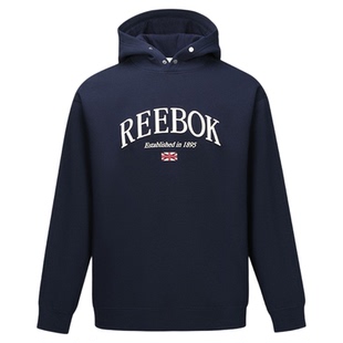 Reebok锐步官方26年新款男女同款时尚休闲复古印花舒适连帽卫衣