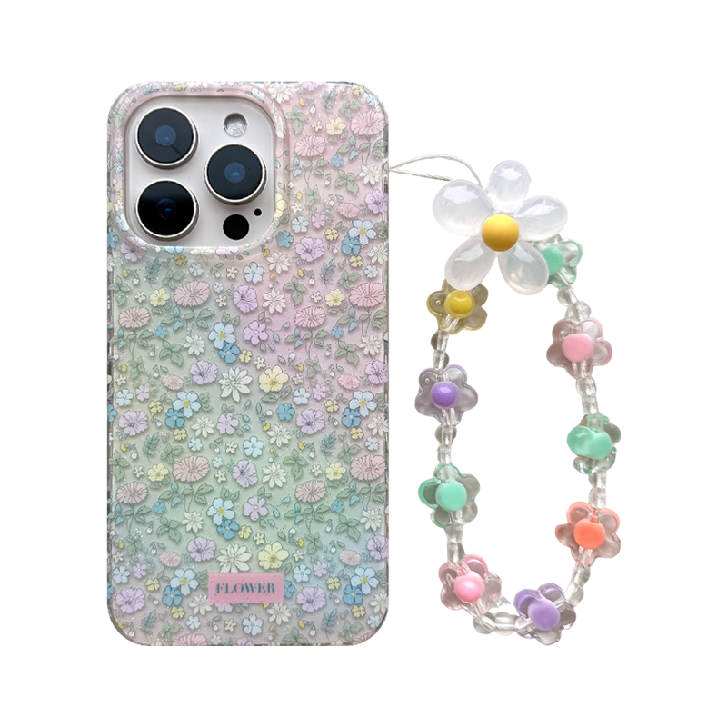 lilihouse韩系ins少女温柔气质晕染花朵15适用17pro苹果17ProMax手机壳iPhone16全包17新款