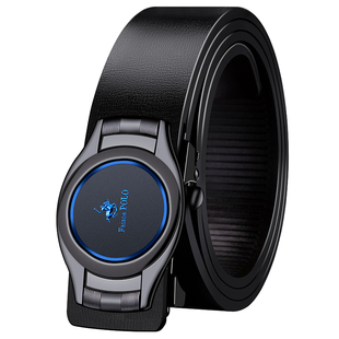 保罗商务男士皮带自动扣真皮牛皮腰带青中年新款休闲韩版潮男裤带