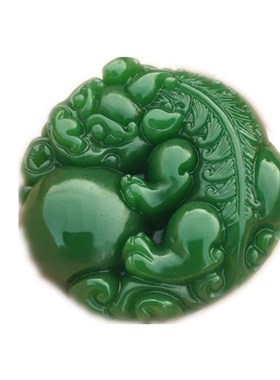 财源滚滚碧玉貔貅吊坠项坠挂件