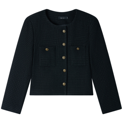 HaloLuu法式名媛黑色小香风外套