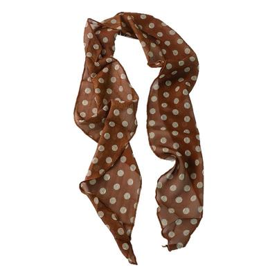 棕色波点丝巾印花高级百搭