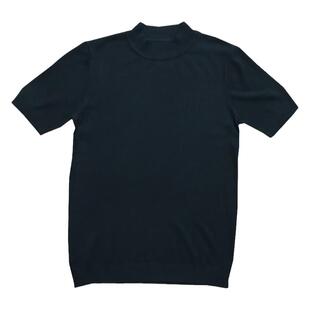 秋冬男士半高领针织短袖韩版修身纯色半袖T恤紧身中领打底衫线衫