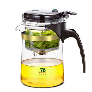 台湾76飘逸杯泡茶壶耐热玻璃杯全拆洗内胆红茶杯茶道杯冲茶器茶具