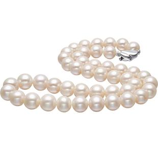 京润珍珠 致美圆形强光淡水珍珠项链6-10mm全珠链百搭珠宝礼物女P