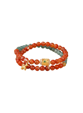 马年本命手链冰飘南红玛瑙天然保山红色手串翡翠多圈女叠戴