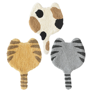 霜山猫尾巴坐垫卡通创意猫咪椅垫秋冬办公椅防滑垫毛绒久坐屁股垫