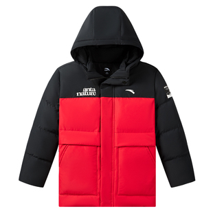 雪壳热返IV安踏童装儿童三防羽绒服男童2025冬季新款加厚滑雪外套