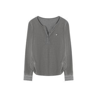 时然大码微胖MM25年冬新款亲肤抑菌磨毛T恤假两件长袖针织打底衫