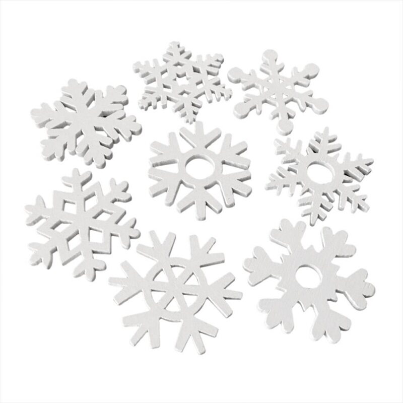 白色雪花圣诞系列木片手工diy