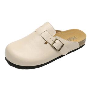 真皮厚底勃肯鞋女2025秋季新款一脚蹬外穿包头拖鞋懒人博肯鞋半拖