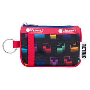 LeSportsac乐播诗新款Tetris联名系列黑色彩格零钱挂件包手拿包