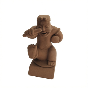 击鼓说唱俑泥塑人物摆件复古简约家居装饰品桌面工艺品