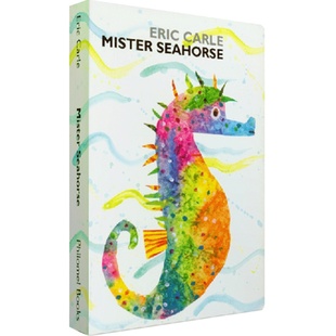 送音频英文原版绘本艾瑞卡尔 Eric Carle: Mister Seahorse海马先生名家作品纸板透视书启蒙教育学习英语儿童含透明片玩具书