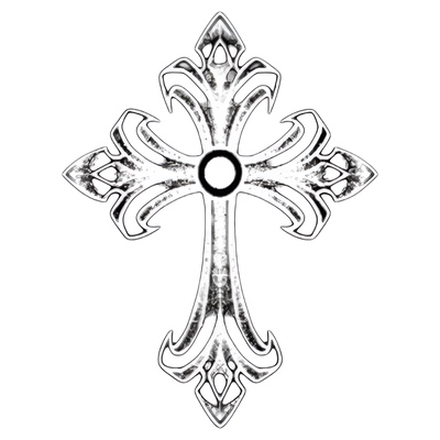 再变草本纹身贴克罗十字架个性