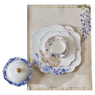 蜡笔派复古田园餐垫现代轻奢氛围感紫藤餐厅餐桌布艺垫子隔热垫A