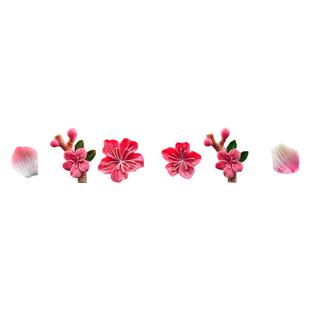 3D立体桃花车贴汽车摆件车内饰品装饰车载中控台屏幕电动车上可爱