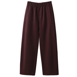 南油高货25年秋冬新款绵羊毛香蕉窄版阔腿九分裤软糯休闲保暖裤