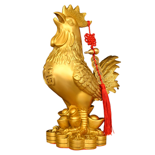 黄铜公鸡摆件福鸡生肖鸡元宝鸡大吉大号家居客厅电视柜装饰品店铺