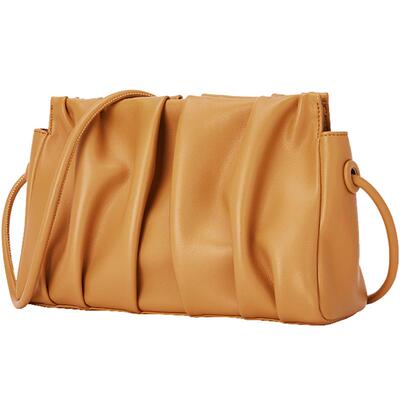 GGN新款真皮女包小众轻奢品牌斜挎包通勤褶皱云朵包高级感腋下包