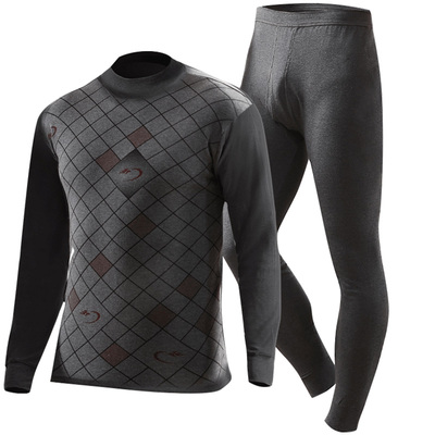 半高领纯棉中老年人保暖内衣男女