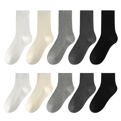 【起球包赔】灰色抽条短筒袜子女