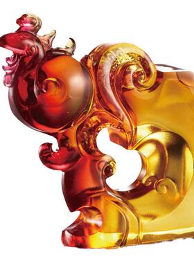 tittot琉园琉璃凤凰摆件高端手工艺品 凤迎富贵 新居乔迁开业礼品