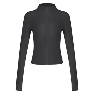 薄绒运动夹克外套女立领拉链开衫保暖瑜伽服透气专业跑步健身上衣