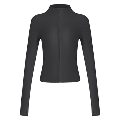 薄绒运动夹克外套女立领拉链开衫保暖瑜伽服透气专业跑步健身上衣