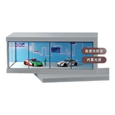 1:64微缩场景模型合金小汽车停车场收纳男生迷你小车玩具展示盒