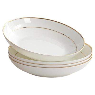 骨瓷金边菜碟家用餐具饭盘