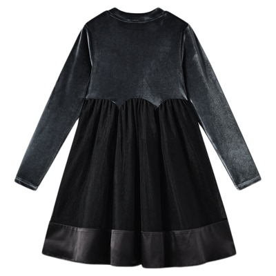 英氏女童连衣裙2025秋冬季新款儿童洋气丝绒公主裙中大童加绒裙子