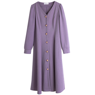 新年战袍胖mm法式简约胖莹莹大码女装V领收腰加厚年会礼服连衣裙