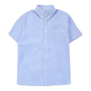 中大童校服大格子衬衫中小学生校服长袖短袖英伦风男童女童学生