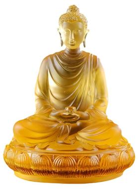 古法琉璃释迦摩尼神像纯手工摆件