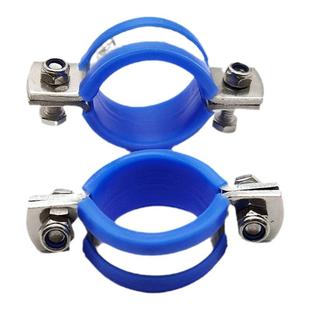 304不锈钢管支架PVC管托水管道管卡抱箍双螺栓固定管夹带垫片管箍