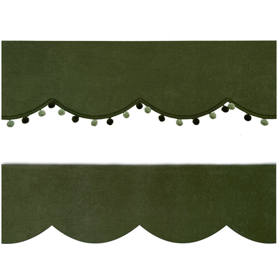 弧形波浪窗帘幔子全遮光毛球帘头